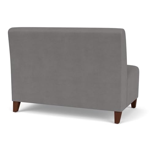 Lesro Siena Lounge Armless Loveseat Walnut Legs Castillo Gray