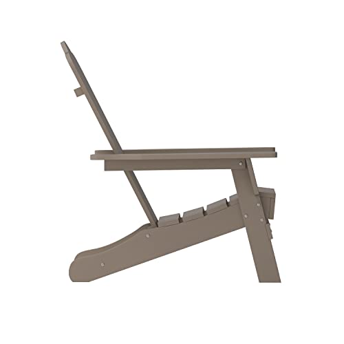 Taylor & Logan Nellis Adirondack Chair Set of 4 Weather Resistant HDPE Brown