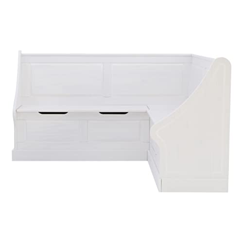 Linon Harris White Corner Breakfast Nook