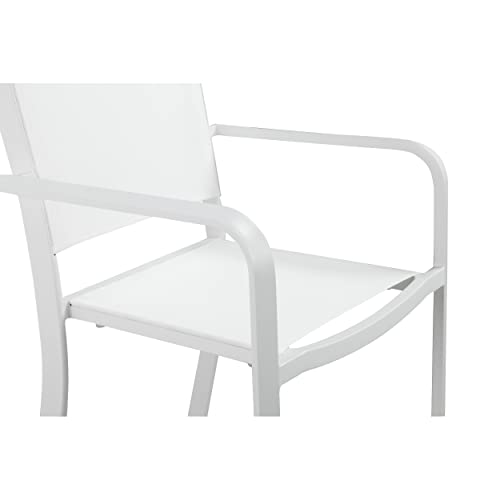 Benzara Keli 44 Inch Set of 6 Bar Stools White Aluminum
