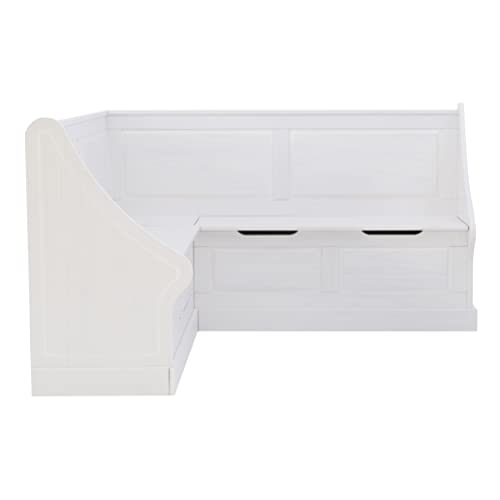 Linon Harris White Corner Breakfast Nook