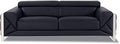 Blackjack Furniture Gianni Italian Leather Sofa with Adjustable Headrests Black