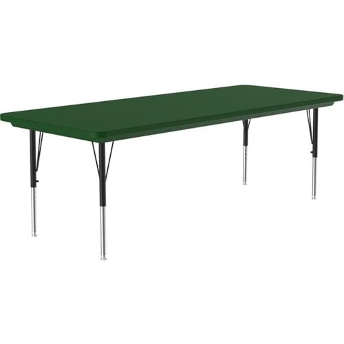 Pemberly Row Contemporary Plastic & Metal Activity Table 30" x 72" Green