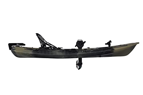 Riot Kayaks Mako 12 Angler Fishing Kayak with Impulse Pedal Drive Jungle Camo