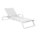 Compamia Tropic Arm Sling Chaise Lounge White Frame White Sling