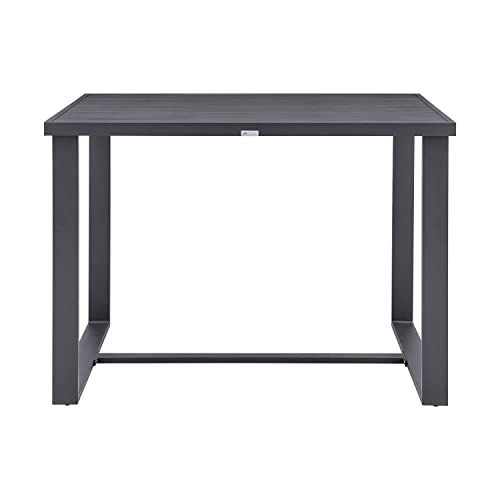 Armen Living Menorca Outdoor Patio 5-Piece Aluminum Bar Set Grey