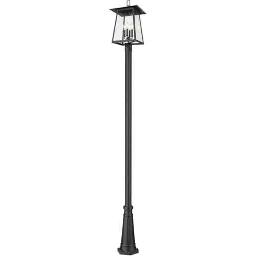 Z-Lite Rainer 4 Light 119" Tall Post Light Black
