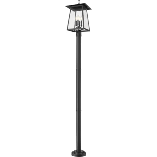 Z-Lite Rainer 4 Light 98" Tall Post Light Black