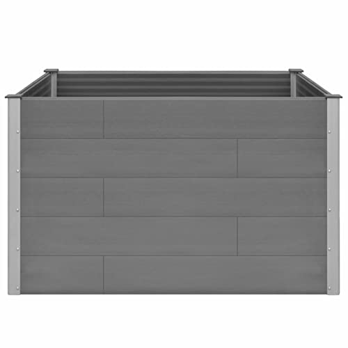 ZEYUAN Garden Raised Bed Planter Box 59.1"x39.4"x35.8" Gray