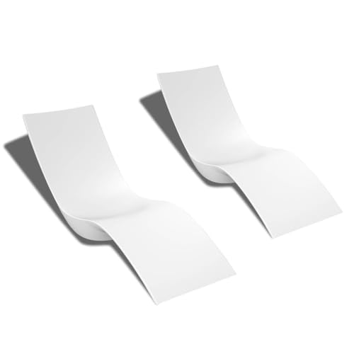 Aqua Blue Pool Lounge Chairs Set of 2 White
