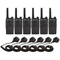 Motorola 6 Pack RMU2040 Radios with Speaker Mics Black