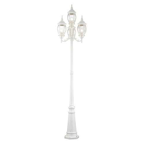 Livex Outdoor Post Light with Clear Beveled Glass Shades Black