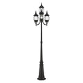 Livex Outdoor Post Light with Clear Beveled Glass Shades Black