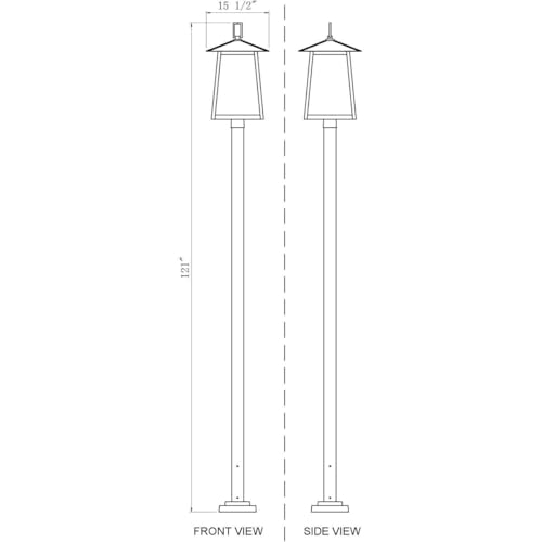 Z-Lite Rainer 5 Light 120" Tall Post Light Black