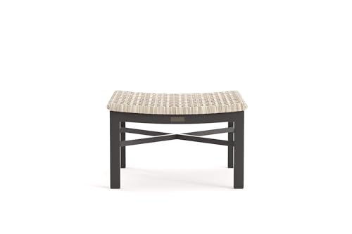 Winston Jasper Ottoman Textured Pewter Frame Finish/Beechwood Weave