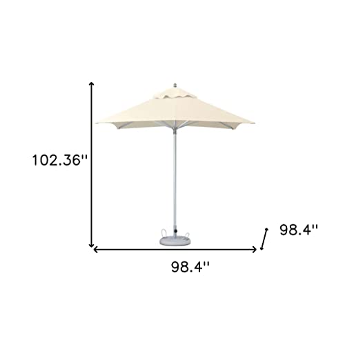 HomeRoots 8' Ecru Polyester Square Market Patio Umbrella Ecru