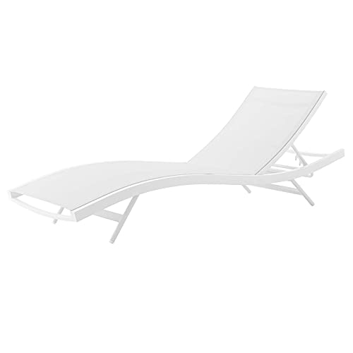 America Luxury - Outdoor Lounge Chair Chaise Set of 4 Aluminum Metal White