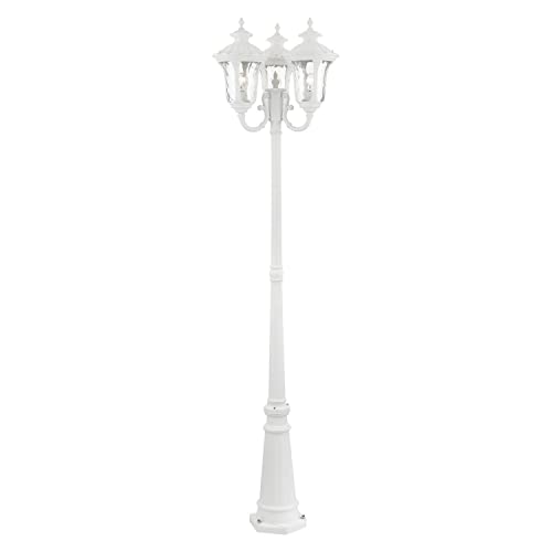 Livex Traditional Three Light Outdoor Post Mount Oxford Collection White