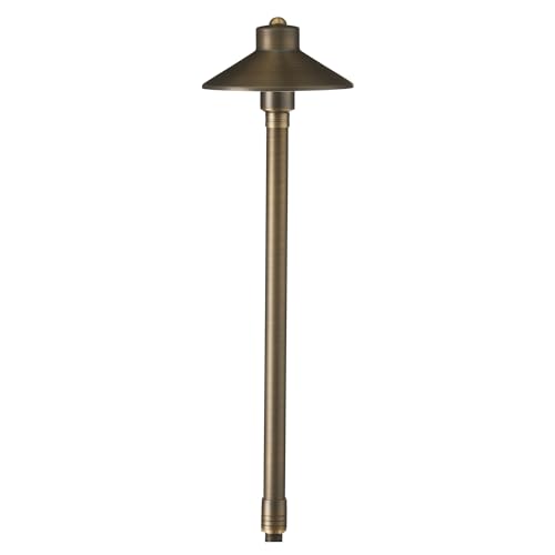 VOLT 15-Pack 12V Cast Brass Flat Hat Path Lights Bronze