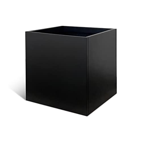 GZGNEEVL Galvanized Steel Planter Box Large Square Black 32-Inch