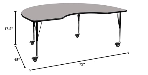 Flash Furniture Wren Mobile Kidney Activity Table Grey