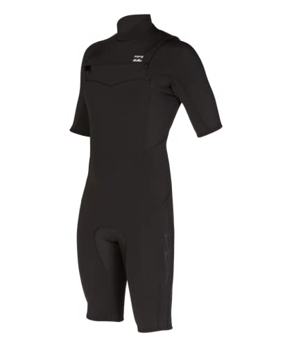 Billabong Mens 2/2mm Absolute Chest Zip Short Sleeve Springsuit Black