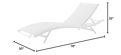 America Luxury - Outdoor Lounge Chair Chaise Set of 2 Aluminum Metal White