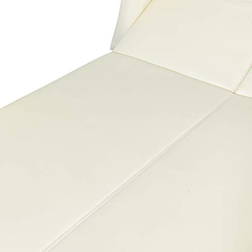 Christopher Knight Home Outdoor Chaise Lounge Teak and Cream