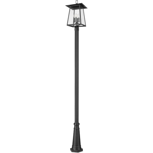 Z-Lite Rainer 4 Light 119" Tall Post Light Black