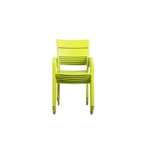 Pemberly Row 34" Aluminum Patio Dining Chair Set of 6 Green