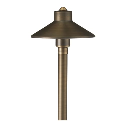 VOLT 15-Pack 12V Cast Brass Flat Hat Path Lights Bronze