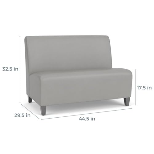 Lesro Siena Lounge Armless Loveseat Walnut Legs Castillo Gray