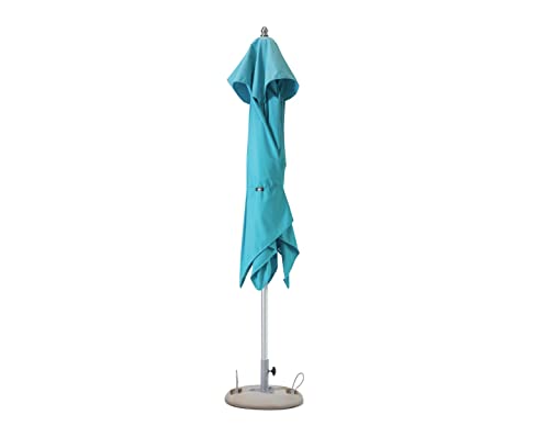 HomeRoots 8' Aqua Polyester Square Market Patio Umbrella Aqua