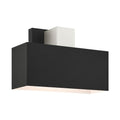 Livex Lynx 1 Light Outdoor ADA Wall Sconce Black with Brushed Nickel Accents