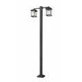 Z-Lite 2 Light Outdoor Post Mounted Fixture Black