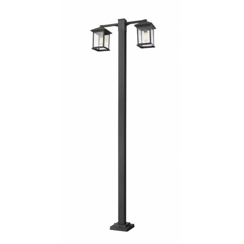 Z-Lite 2 Light Outdoor Post Mounted Fixture Black