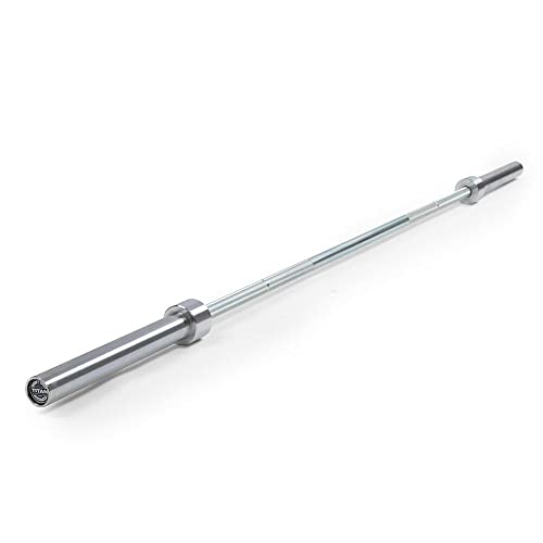 Titan Fitness Titan Series Olympic Deadlift Barbell Bright Zinc/Hard Chrome 20 KG 28.5MM USA Made 2,000 LB Rated