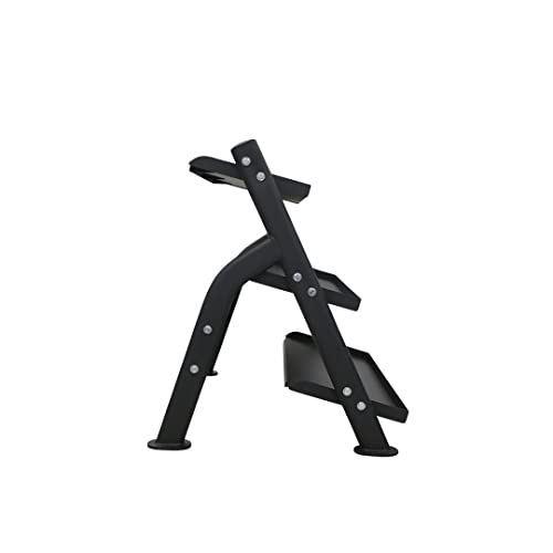 TKO 3-Tier Dumbbell & Kettlebell Rack | Home Gym Organizer | Black Stand