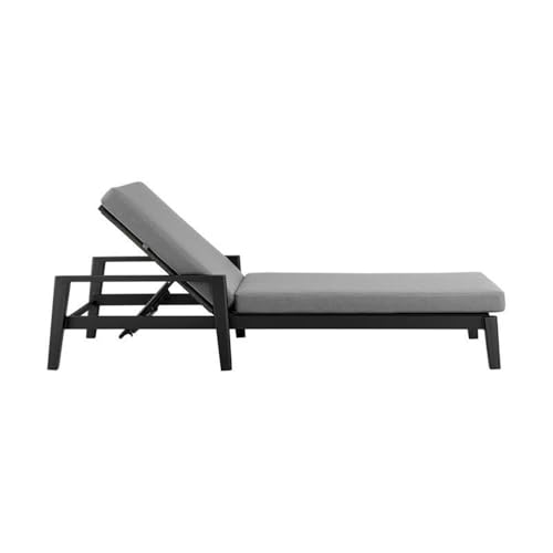 Armen Living Cayman Aluminum Outdoor Adjustable Chaise Lounge Chair Grey