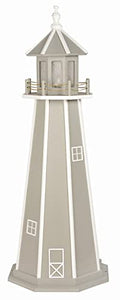 Furniture Barn USA 5' Standard Light Gray and White Hybrid Lighthouse Solar Light