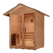 Golden Designs GDI-8103-01 Arlberg 3 Person Traditional Outdoor Steam Sauna - Canadian Hemlock