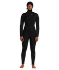 Billabong Womens 5/4mm Synergy Hooded Chest Zip Fullsuit Wild Black