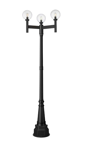 Z-Lite Laurent 3 Light 100" Tall Post Light Black