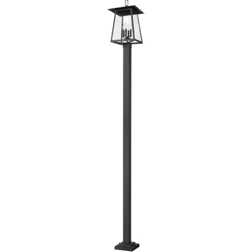 Z-Lite Rainer 4 Light 117" Tall Post Light Black