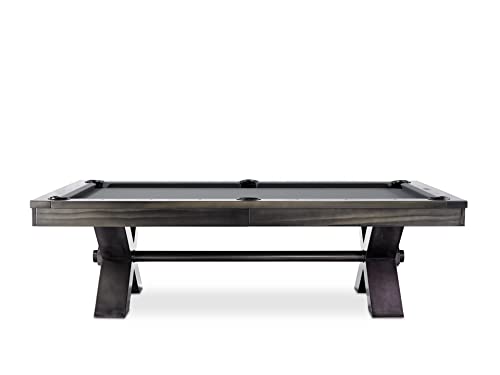Empire USA Plank & Hide - Vox Billiard Pool Table Charcoal Powder Coat with Electric Blue