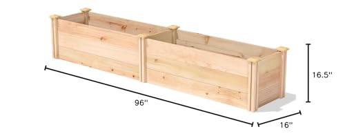 Saranya 18" Rustic Natural Wood Cedar Raised Bed Planter Box Natural Wood
