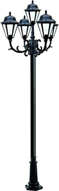 DABMAR LIGHTING Daniella Post Five Light Fixture with Clear Glass, 5x LED 6W, Black