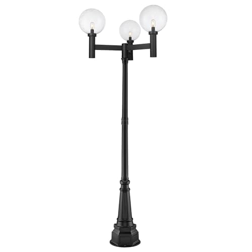 Z-Lite Laurent Outdoor Post 3-Light 180 Watts Black