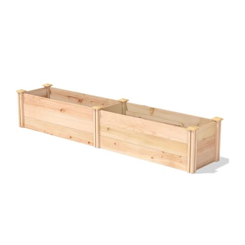 Saranya 18" Rustic Natural Wood Cedar Raised Bed Planter Box Natural Wood
