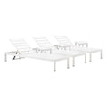 Pangea Home Joseph 6-Piece Aluminum Lounger Set with Side Table White